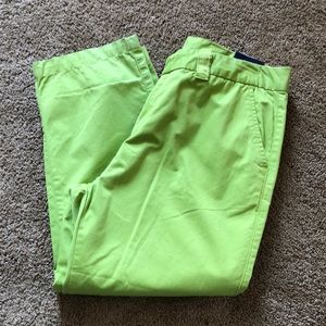 Basic Editions Capri Pants Women’s Size 10 Green Flat Front